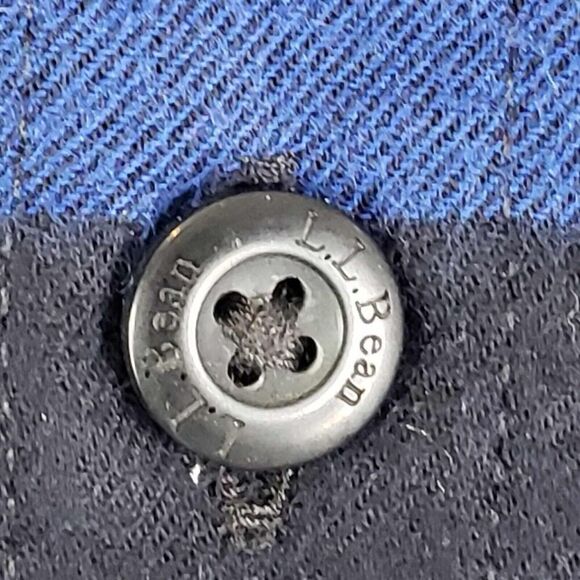 LL Bean Shirt Mens Blue Plaid Flannel LS Button Down Size Large Tall LT - Picture 5 of 9